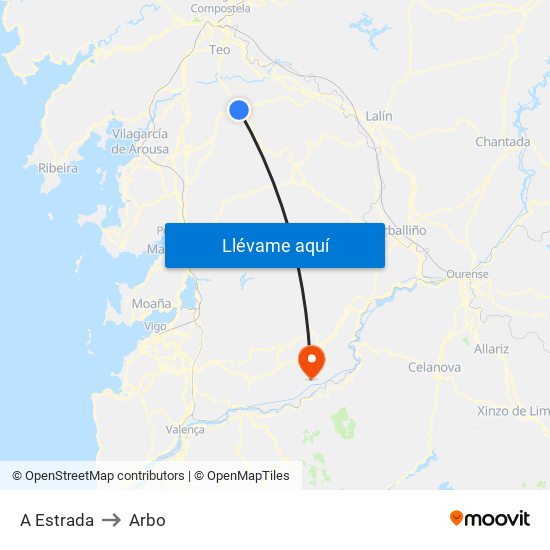 A Estrada to Arbo map