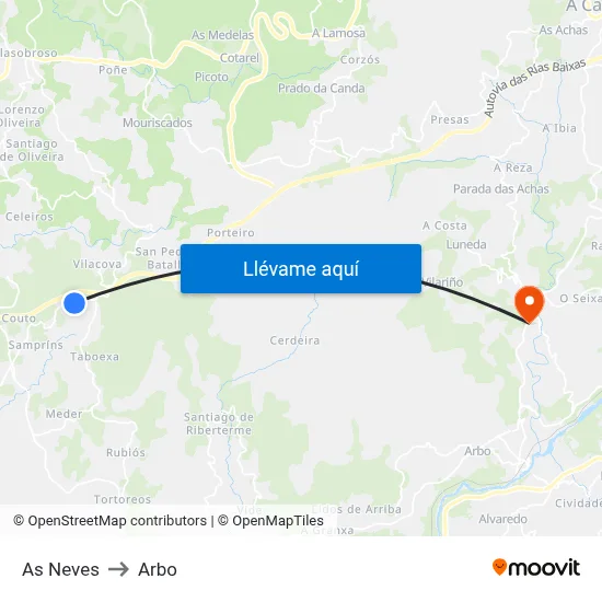 As Neves to Arbo map