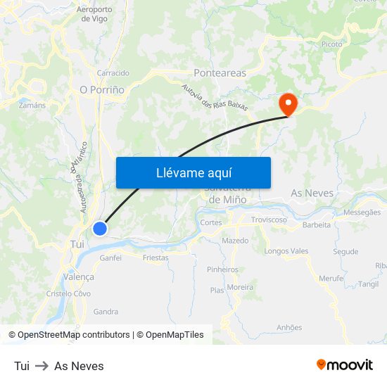 Tui to As Neves map