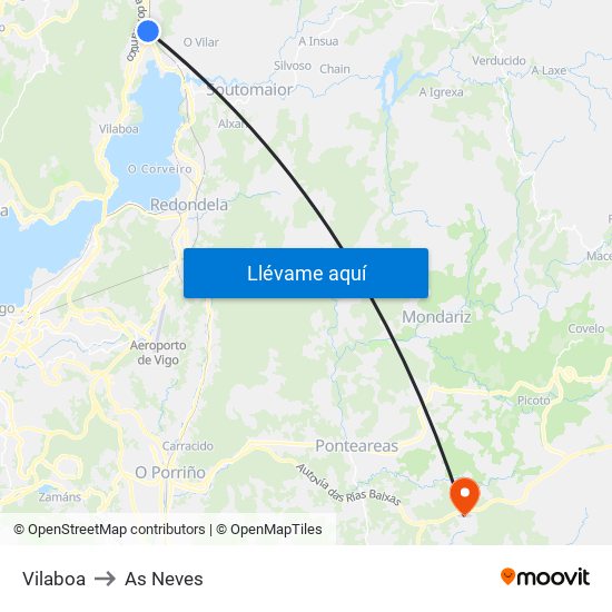 Vilaboa to As Neves map