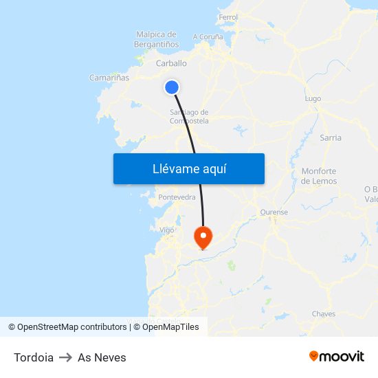 Tordoia to As Neves map