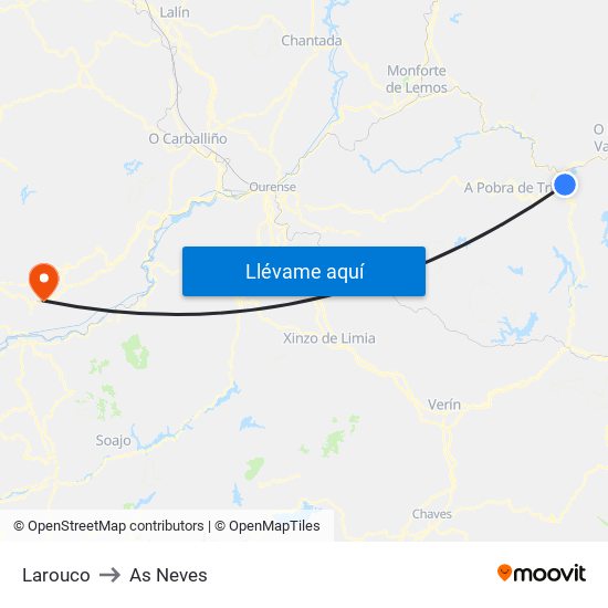Larouco to As Neves map