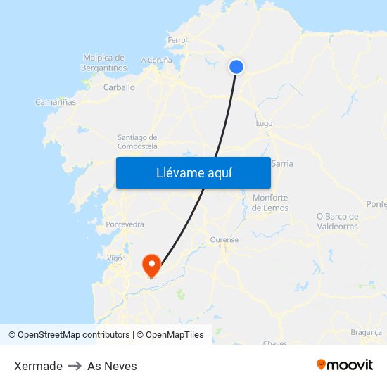 Xermade to As Neves map