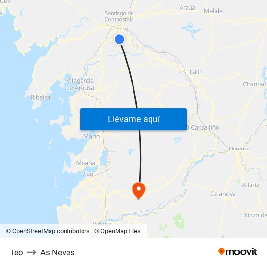 Teo to As Neves map