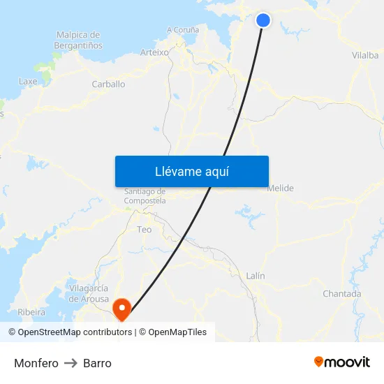 Monfero to Barro map