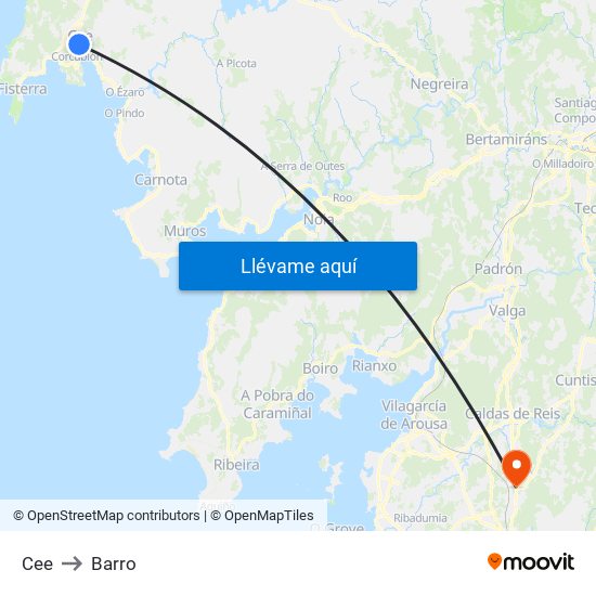 Cee to Barro map