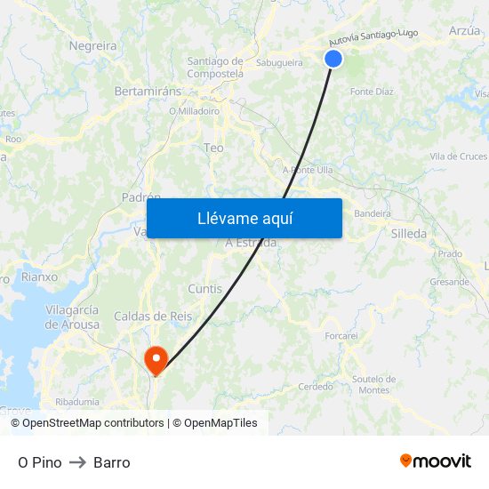 O Pino to Barro map