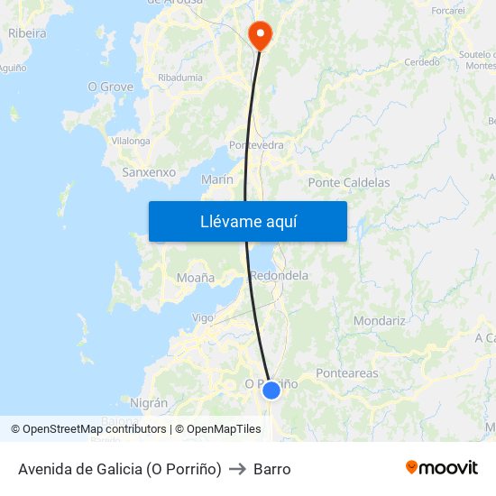 Avenida de Galicia (O Porriño) to Barro map