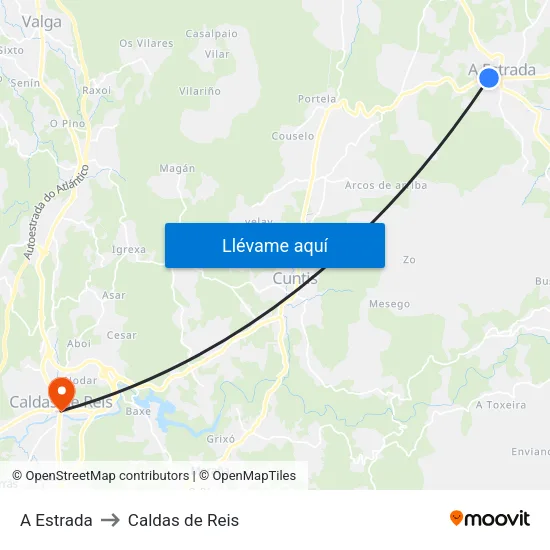 A Estrada to Caldas de Reis map