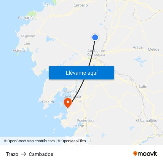 Trazo to Cambados map