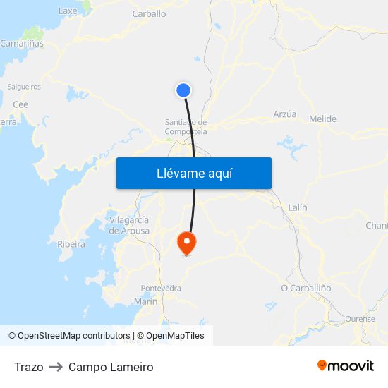 Trazo to Campo Lameiro map