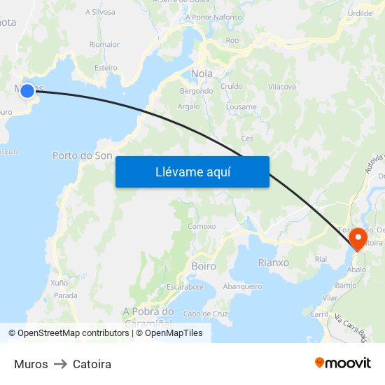 Muros to Catoira map