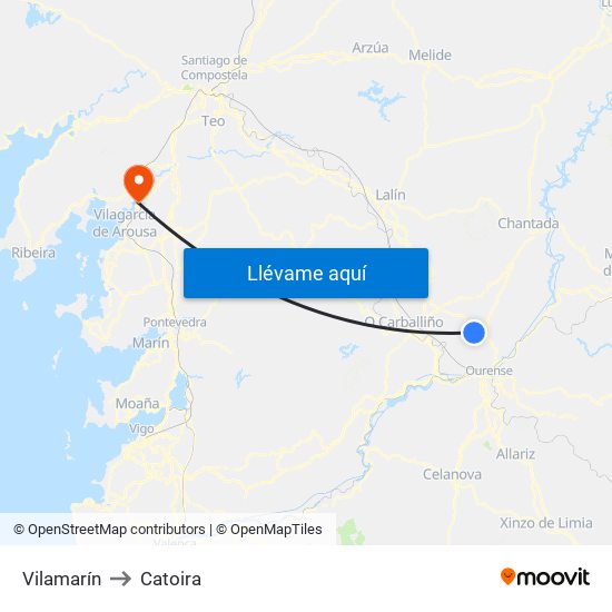 Vilamarín to Catoira map