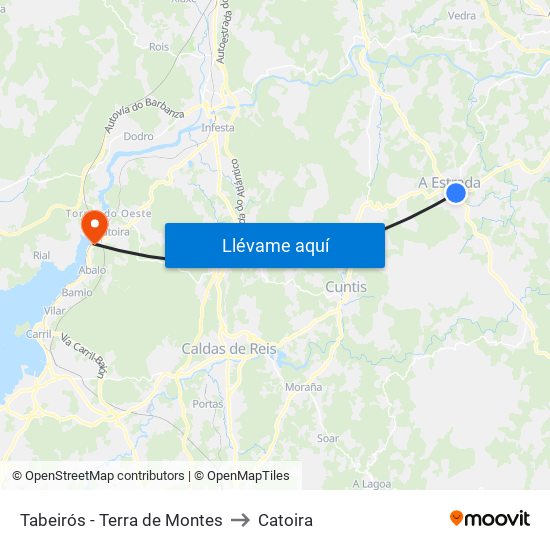 Tabeirós - Terra de Montes to Catoira map