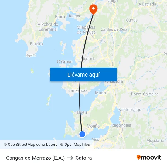 Cangas do Morrazo (E.A.) to Catoira map