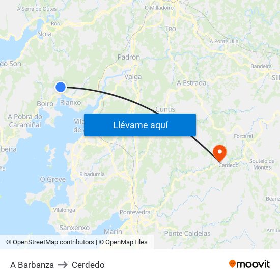 A Barbanza to Cerdedo map