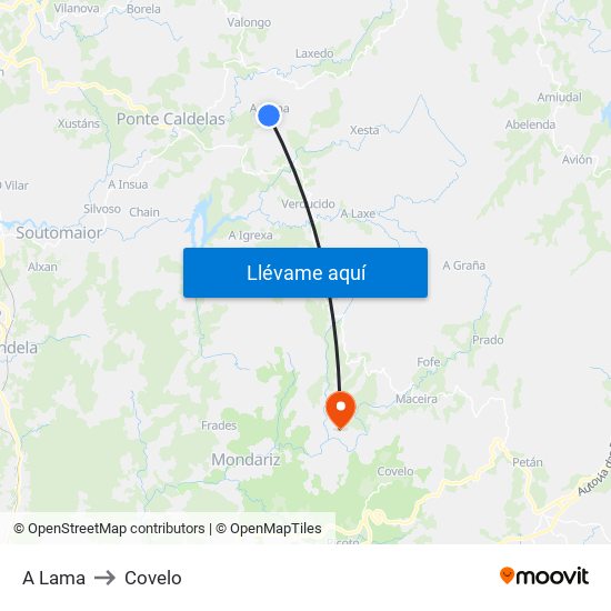 A Lama to Covelo map