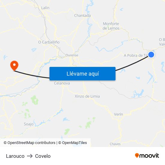 Larouco to Covelo map