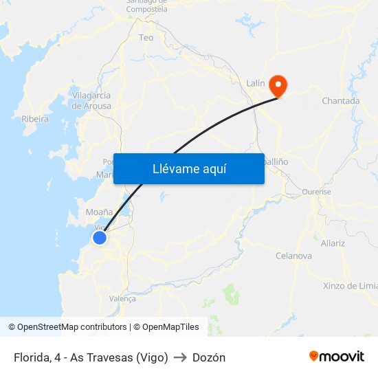 Florida, 4 - As Travesas (Vigo) to Dozón map