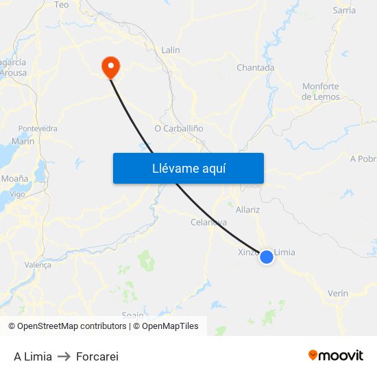 A Limia to Forcarei map