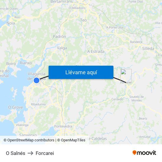 O Salnés to Forcarei map