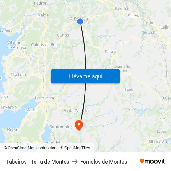 Tabeirós - Terra de Montes to Fornelos de Montes map