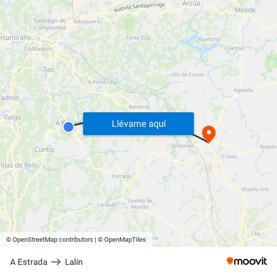 A Estrada to Lalín map