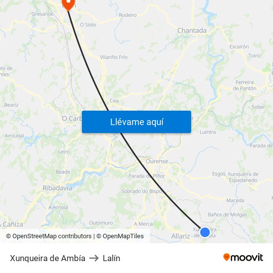 Xunqueira de Ambía to Lalín map