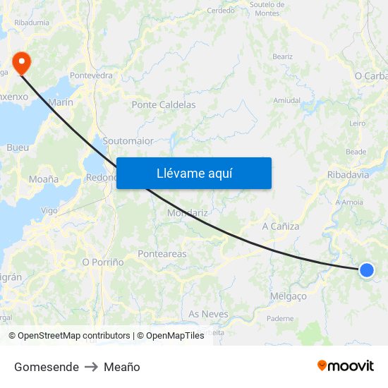 Gomesende to Meaño map