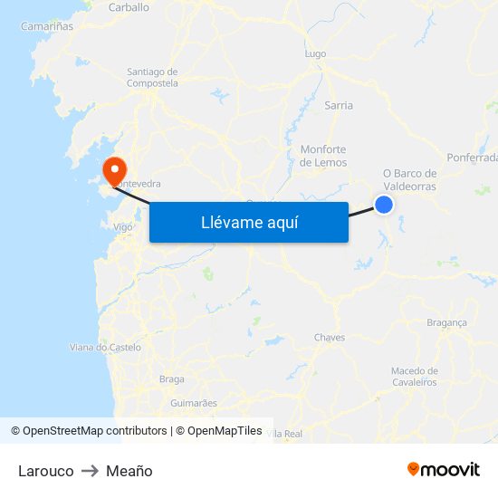 Larouco to Meaño map