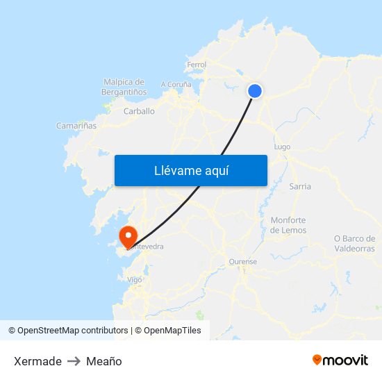 Xermade to Meaño map