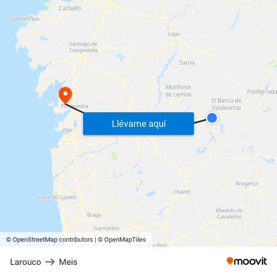Larouco to Meis map