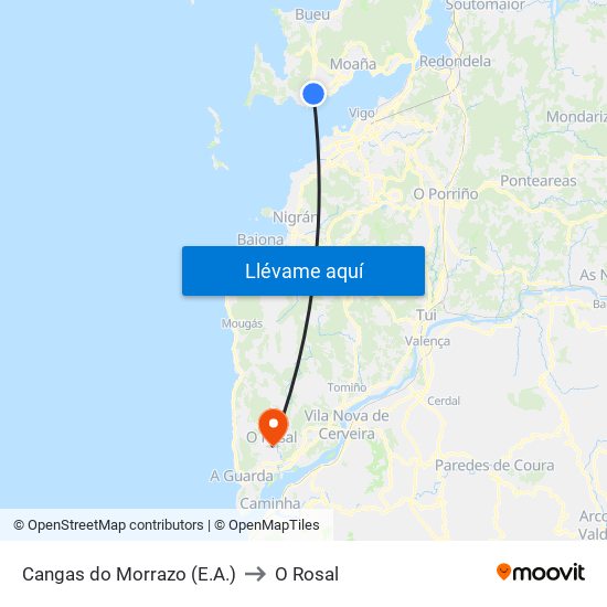 Cangas do Morrazo (E.A.) to O Rosal map