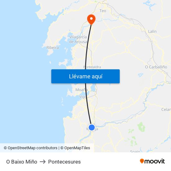 O Baixo Miño to Pontecesures map