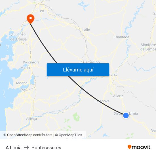 A Limia to Pontecesures map
