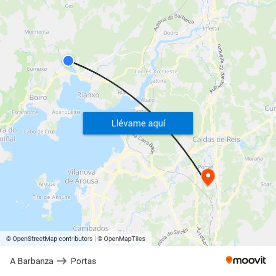 A Barbanza to Portas map
