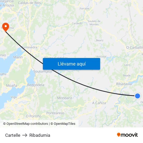 Cartelle to Ribadumia map