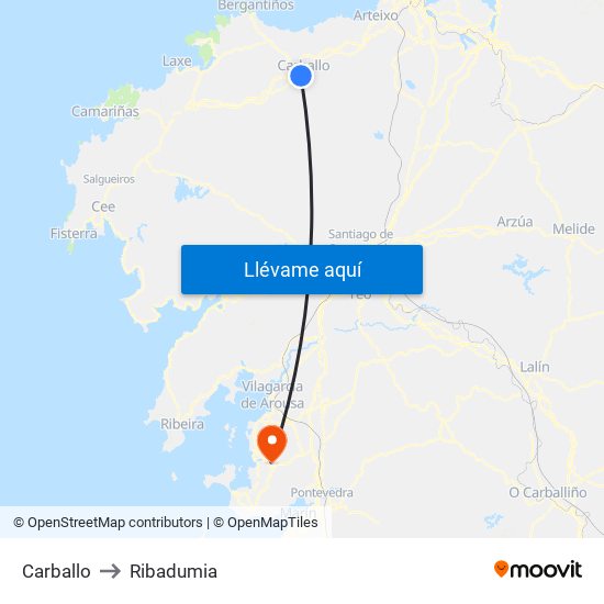 Carballo to Ribadumia map