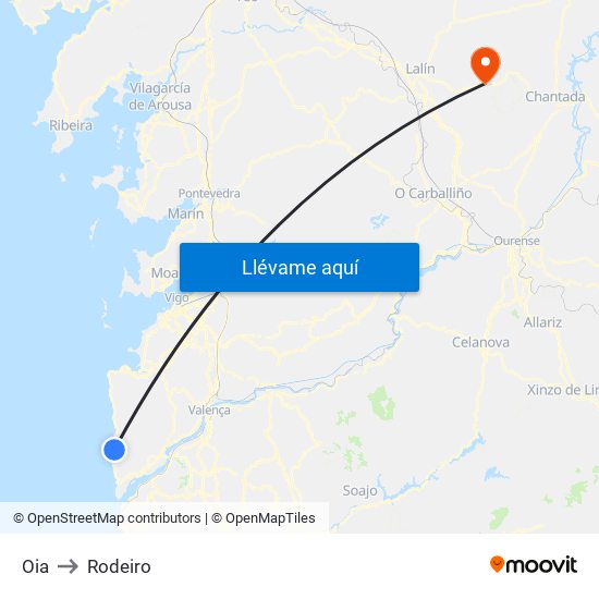 Oia to Rodeiro map