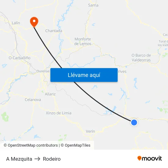A Mezquita to Rodeiro map