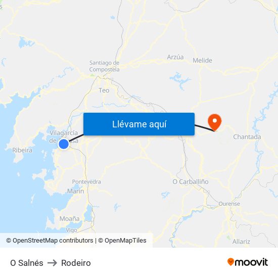 O Salnés to Rodeiro map