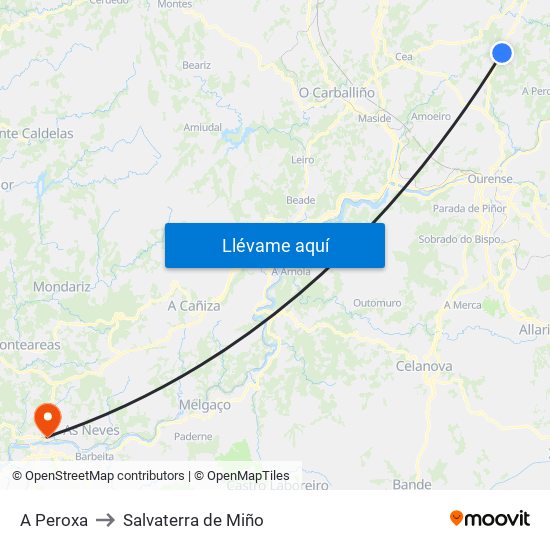 A Peroxa to Salvaterra de Miño map
