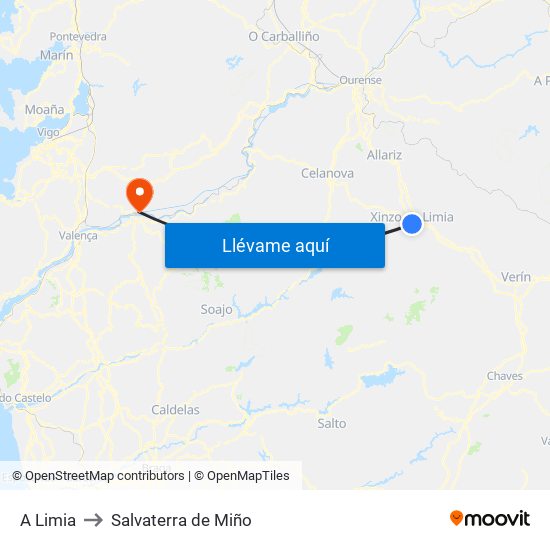 A Limia to Salvaterra de Miño map
