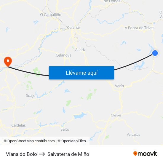 Viana do Bolo to Salvaterra de Miño map