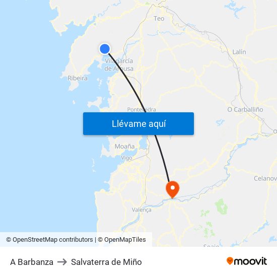 A Barbanza to Salvaterra de Miño map