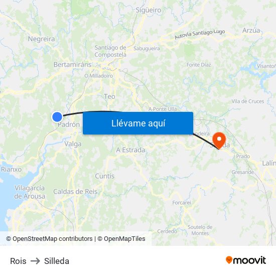 Rois to Silleda map