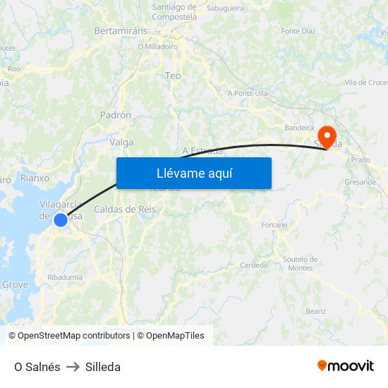 O Salnés to Silleda map