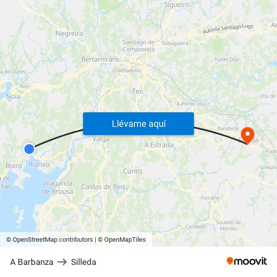 A Barbanza to Silleda map