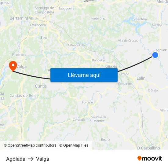 Agolada to Valga map