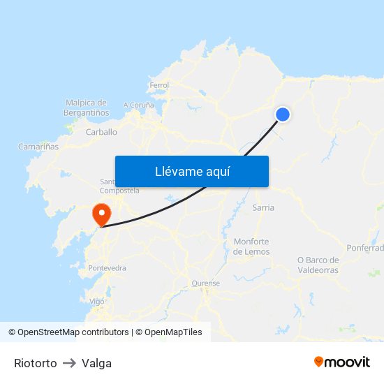 Riotorto to Valga map